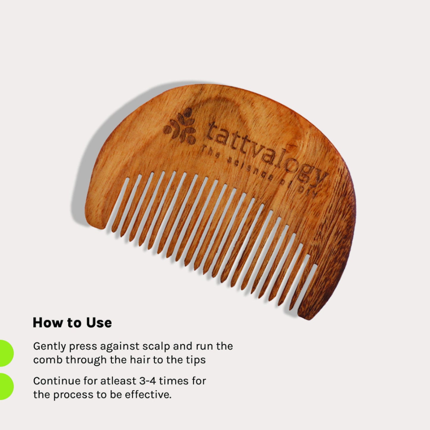 Tattvalogy Raw Neem Comb- For beard, Boosts Blood Circulation, Hair Growth & Reduces Scalp Issues - Distacart