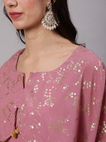 Thumbnail for Aks Yoke Design Flared Sleeves Georgette Anarkali Kurta - Distacart