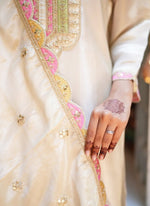 Thumbnail for Vellora Viscose Chanderi White Festival Wear Sequins Work Readymade Kurti Set