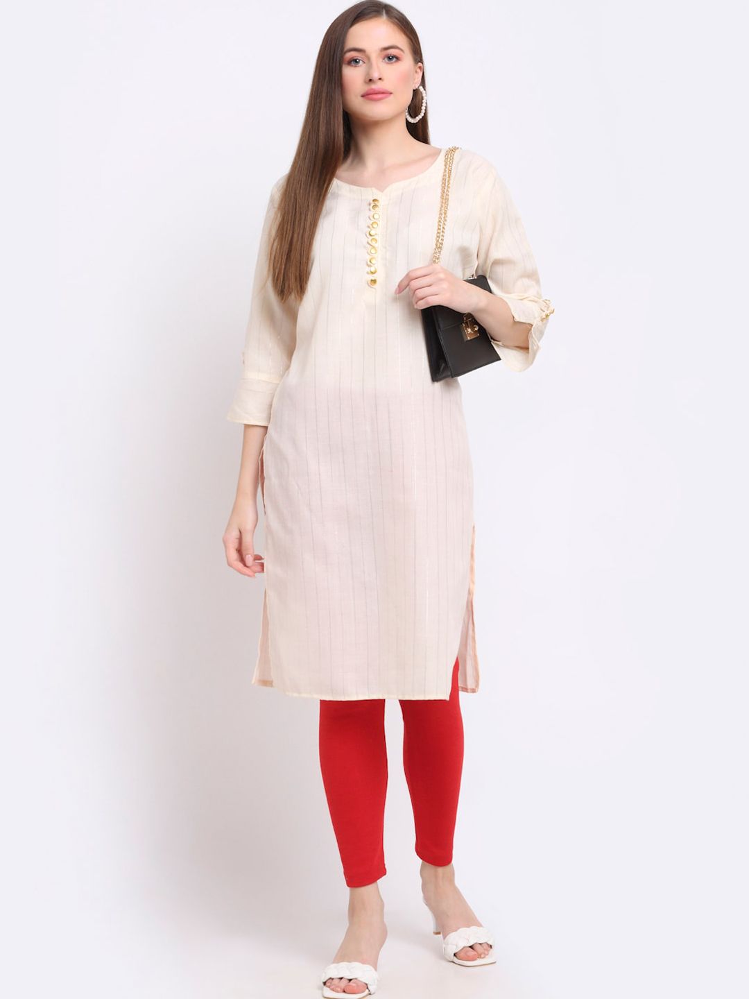TAG 7 Pack Of 2 Women Peach & Red Wool Leggings - Distacart