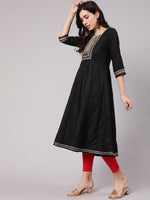 Thumbnail for Aks Embroidered Round Neck Anarkali Kurta - Distacart
