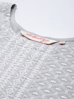Thumbnail for All About You Women Embroidered Chikankari Kurta With Trousers & With Dupatta - Distacart