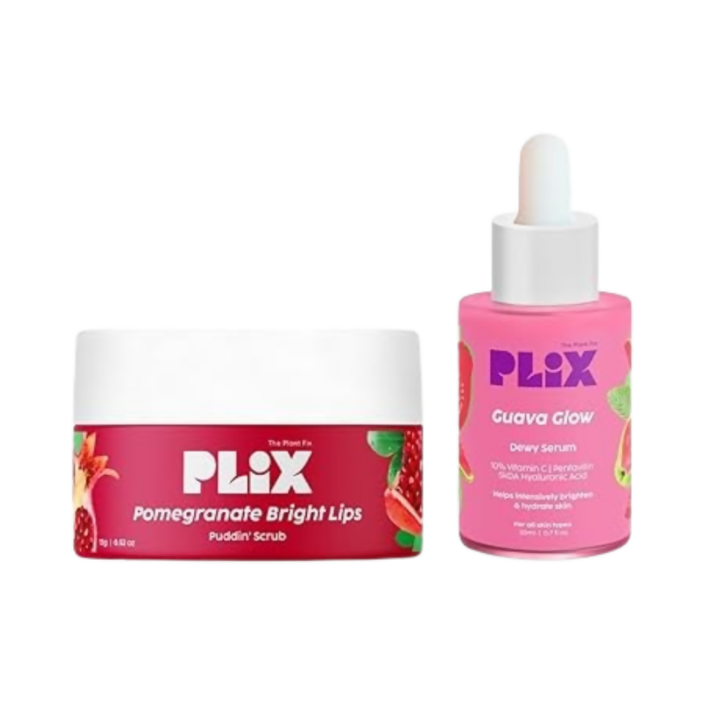 PLIX The Plant Fix 10% Vitamin C Glow Face Serum & Lip Scrub For Skin Brightening & Exfoliate Lips - Distacart