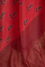 Thumbnail for Vastranavya Rust Digital Printed Linen Ready To Wear Designer Saree with Unstitched Blouse - Distacart