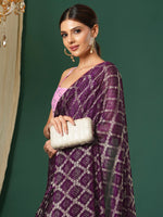 Thumbnail for NOZ2TOZ Women's Chiffon Pink Printed Designer Saree With Blouse Piece - Distacart