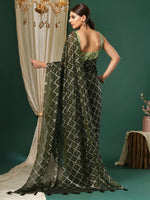 Thumbnail for NOZ2TOZ Women's Chiffon Light Green Printed Designer Saree With Blouse Piece - Distacart