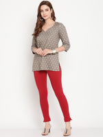 Thumbnail for TAG 7 Women Pack of 2 Mustard Yellow & Magenta Solid Kurti Pants - Distacart