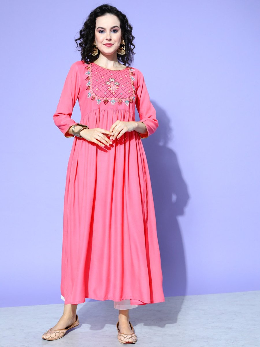 All About You Women Ethnic Motifs Embroidered Anarkali Kurta - Distacart