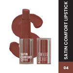 Thumbnail for Swiss Beauty Satin Comfort Smooth Glide, Highly Pigmented , Ultra Hydrating Lipstick - 4 Toasted Brown