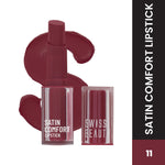 Thumbnail for Swiss Beauty Satin Comfort Smooth Glide, Highly Pigmented , Ultra Hydrating Lipstick - 11 Wine Stain