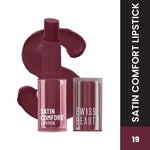Thumbnail for Swiss Beauty Satin Comfort Smooth Glide, Highly Pigmented , Ultra Hydrating Lipstick - 19 Burnt Maroon