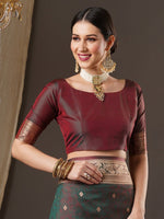Thumbnail for Anouk Floral Zari Banarasi Saree - Distacart
