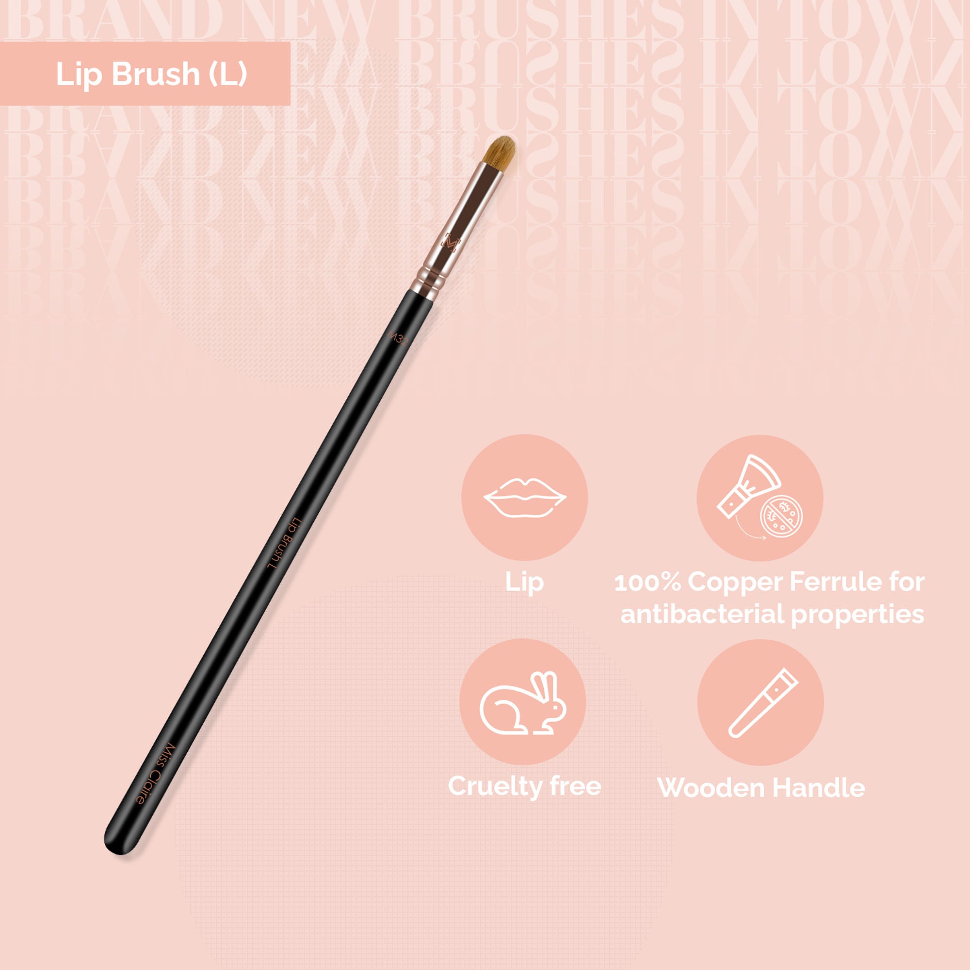 Miss Claire M32 - Lip Brush (L) - Rose Gold