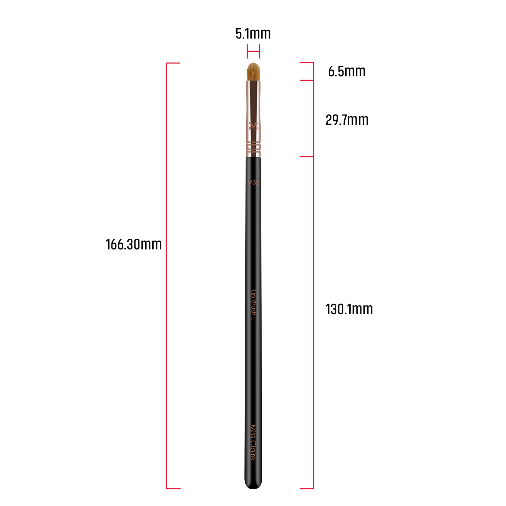 Miss Claire M32 - Lip Brush (L) - Rose Gold