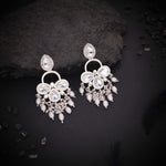 Thumbnail for Tehzeeb Creations Silver Polish White Colour Earrings - Distacart