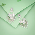 Thumbnail for Tehzeeb Creations Silver Polish White Colour Earrings - Distacart