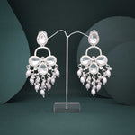 Thumbnail for Tehzeeb Creations Silver Polish White Colour Earrings - Distacart
