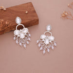 Thumbnail for Tehzeeb Creations Silver Polish White Colour Earrings - Distacart