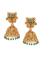 Thumbnail for Aadita Gold-Plated Green Pearls Beaded Choker Jewellery Set - Distacart