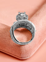 Thumbnail for Rubans Women Rhodium Plated Cubic Zirconia Studded Adjustable Finger Ring - Distacart