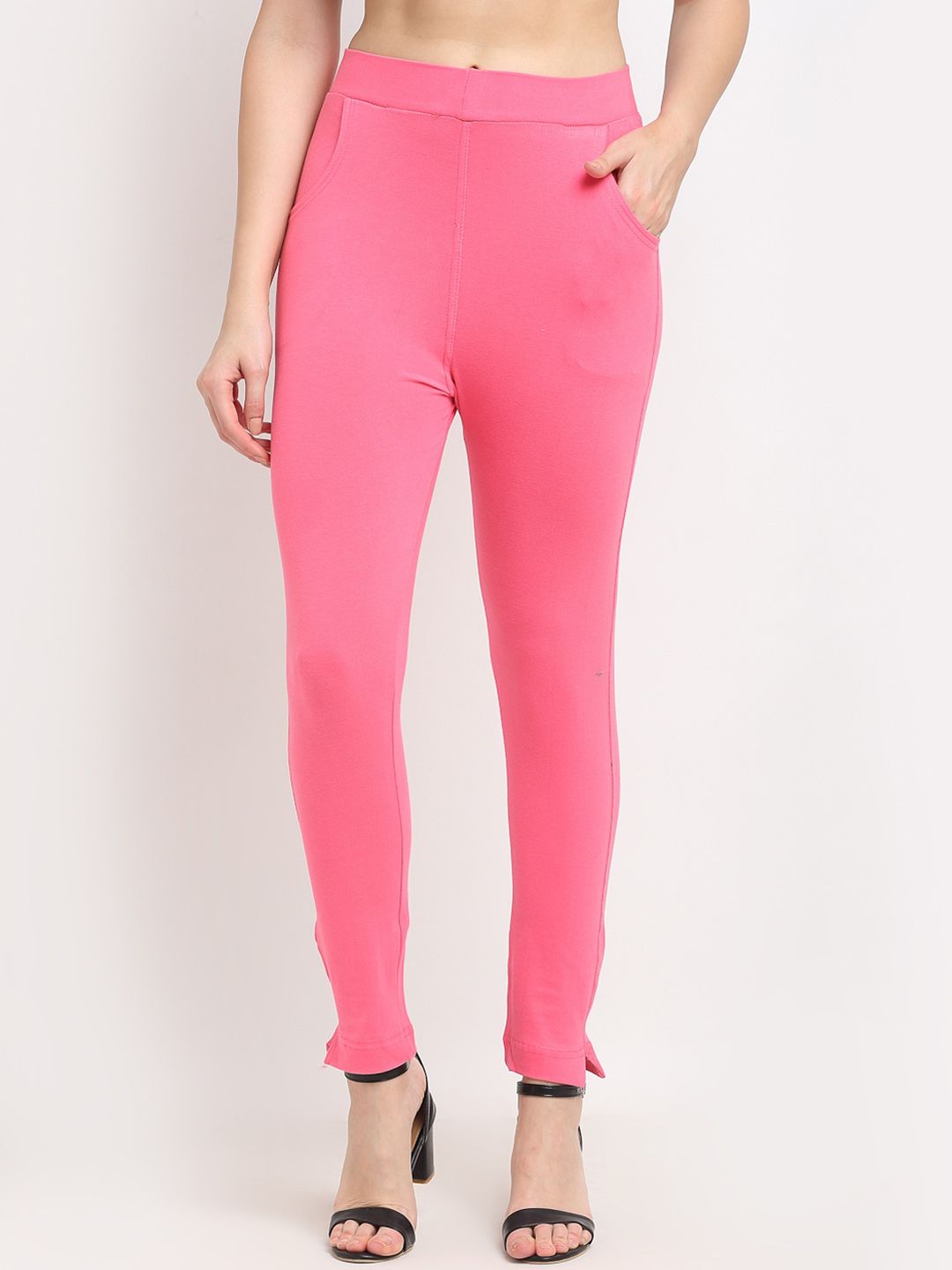 TAG 7 WOMEN Olive Green & Pink Pack of 2 Leggings