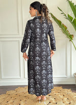 Thumbnail for Vellora Cotton Black Casual Wear Printed Readymade Anarkali Suit