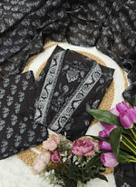 Thumbnail for Vellora Cotton Black Casual Wear Printed Readymade Anarkali Suit