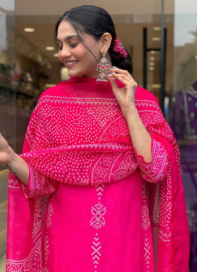 Vellora Crepe Pink Daily Wear Embroidery Work Readymade Straight Suit