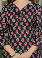 Thumbnail for Vellora Cotton Black Daily Wear Printed Readymade Suit