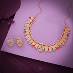 Thumbnail for Tehzeeb Creations Rose Gold Baby Multi Necklace With Pair Of Earrings - Distacart