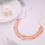 Thumbnail for Tehzeeb Creations Rose Gold Baby Multi Necklace With Pair Of Earrings - Distacart
