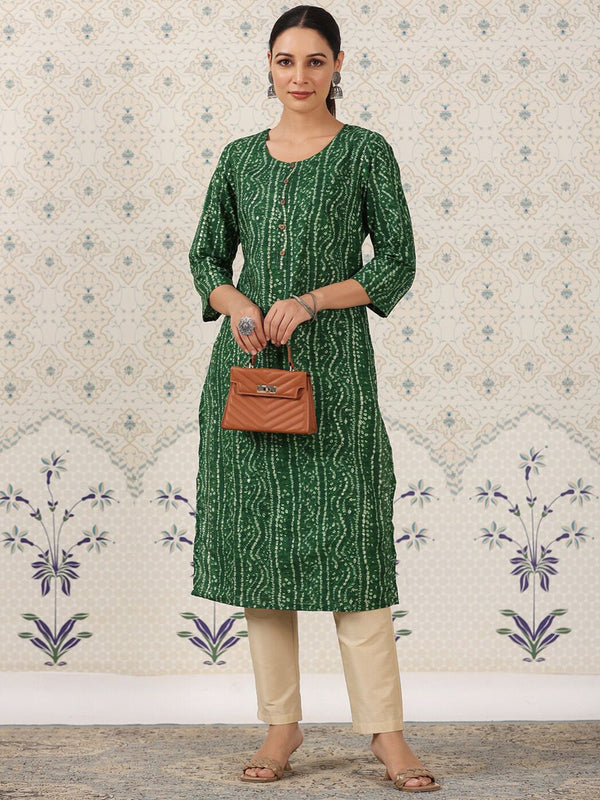 Ode by House of Pataudi Bandhani Printed Straight Kurta - Distacart