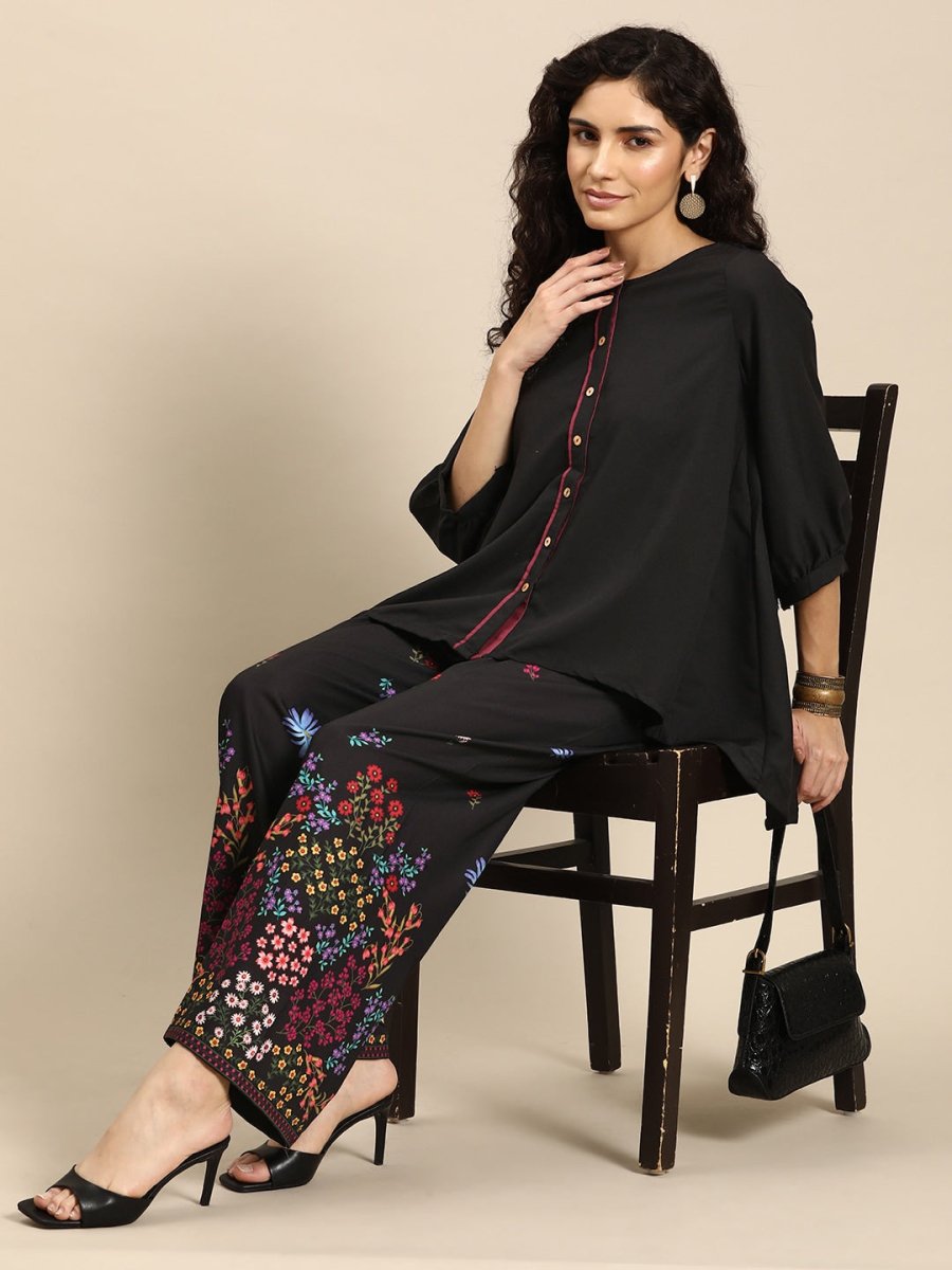 Anouk Women High-Low Hem Kurta with Palazzos - Distacart