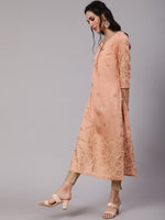 Thumbnail for Aks Ethnic Motifs Printed Chanderi Silk Straight Kurta - Distacart