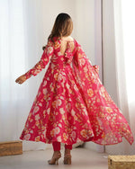 Thumbnail for Joban Fashion Pink Kurta Set Organza Sequin Embroidery Work - Distacart