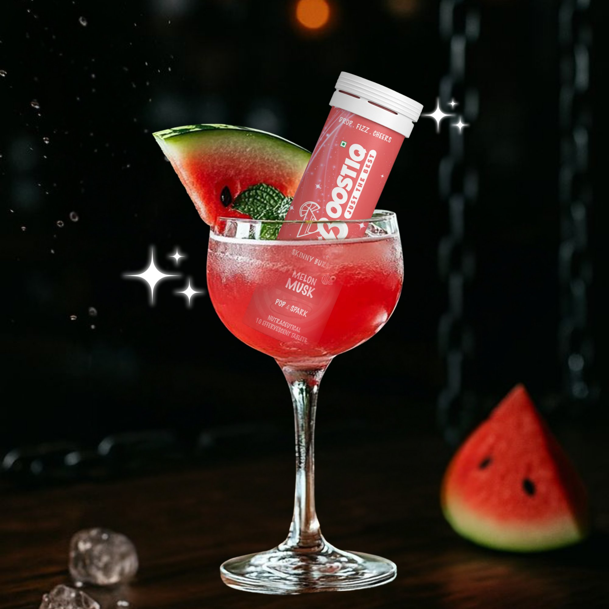 BOOSTIQ Pop & Spark Effervescent Tablets - Melon Musk - Distacart