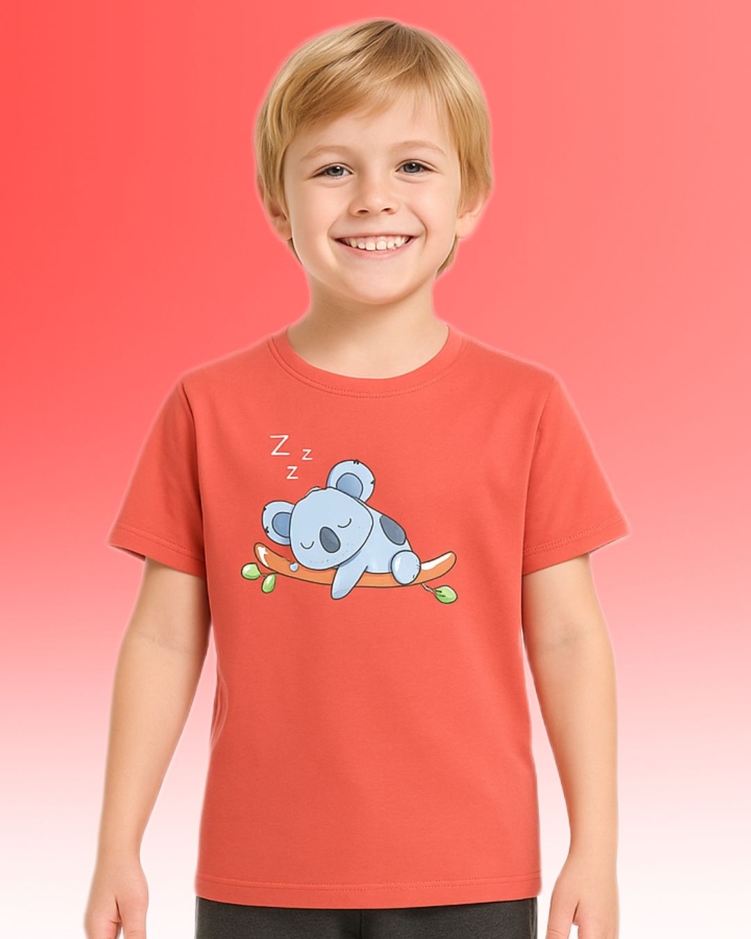 Chilins Round Neck Printed Cotton Tshirt, Color- Peach