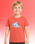 Thumbnail for Chilins Round Neck Printed Cotton Tshirt, Color- Peach