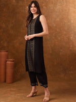 Thumbnail for Anouk Ethnic Motifs Printed Round Neck Kurta with Palazzos