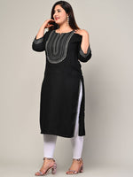 Thumbnail for Swasti Women Black & black chocolate Yoke Design Floral Kurta - Distacart