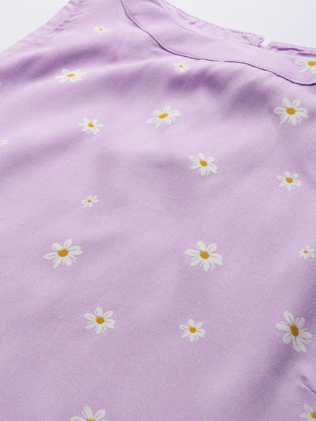 Ode by House of Pataudi Women Lavender & White Floral Printed Rozana Kurta - Distacart