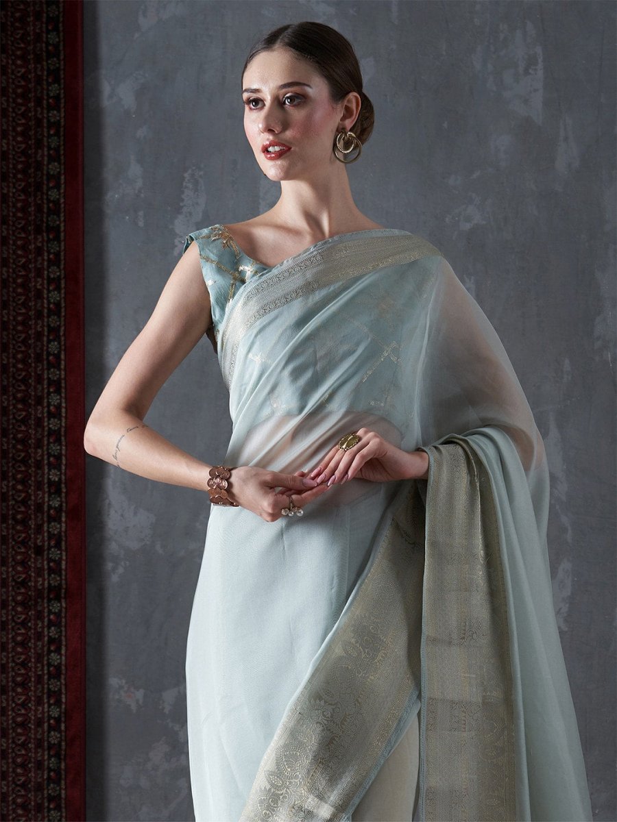 Anouk Ethnic Woven Design Organza Sarees - Distacart