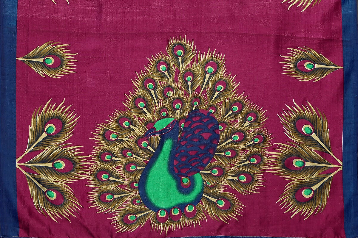 Vamika purple Printed Art Silk Saree - Distacart