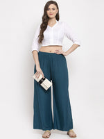 Thumbnail for TAG 7 Women Pack of 2 Solid Flared Palazzos