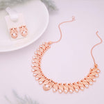 Thumbnail for Tehzeeb Creations Rose Gold White Colour Necklace With Pair Of Earrings - Distacart