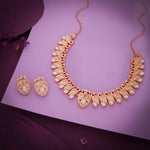 Thumbnail for Tehzeeb Creations Rose Gold White Colour Necklace With Pair Of Earrings - Distacart
