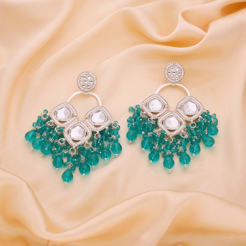 Tehzeeb Creations Gold Polish Green Colour Earrings - Distacart