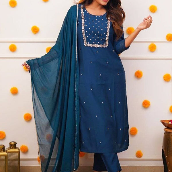 Vellora Rayon Slub Magenta Casual Wear Embroidery Work Readymade Kurti Set - Distacart