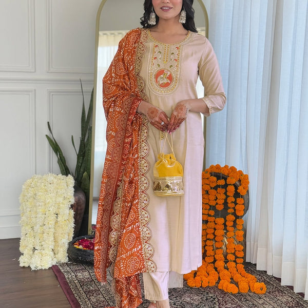 Vellora Rayon Slub Chiku Daily Wear Sequins Work Readymade Suit - Distacart