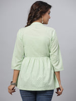 Thumbnail for Juniper Green Ethnic Motif Printed Cotton Dobby Tunic With Mirror Work Embroidery - Distacart